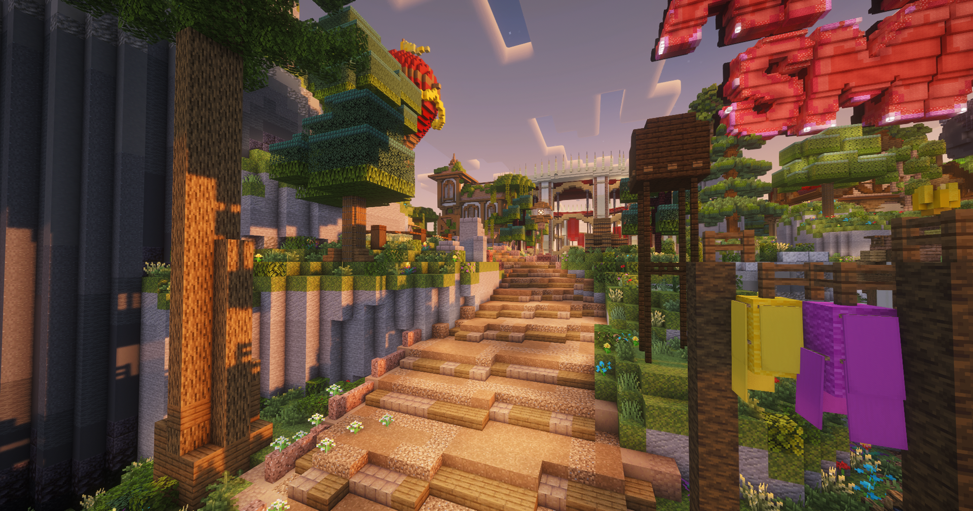 ApexSMP Gebäude und Wege am Spawn