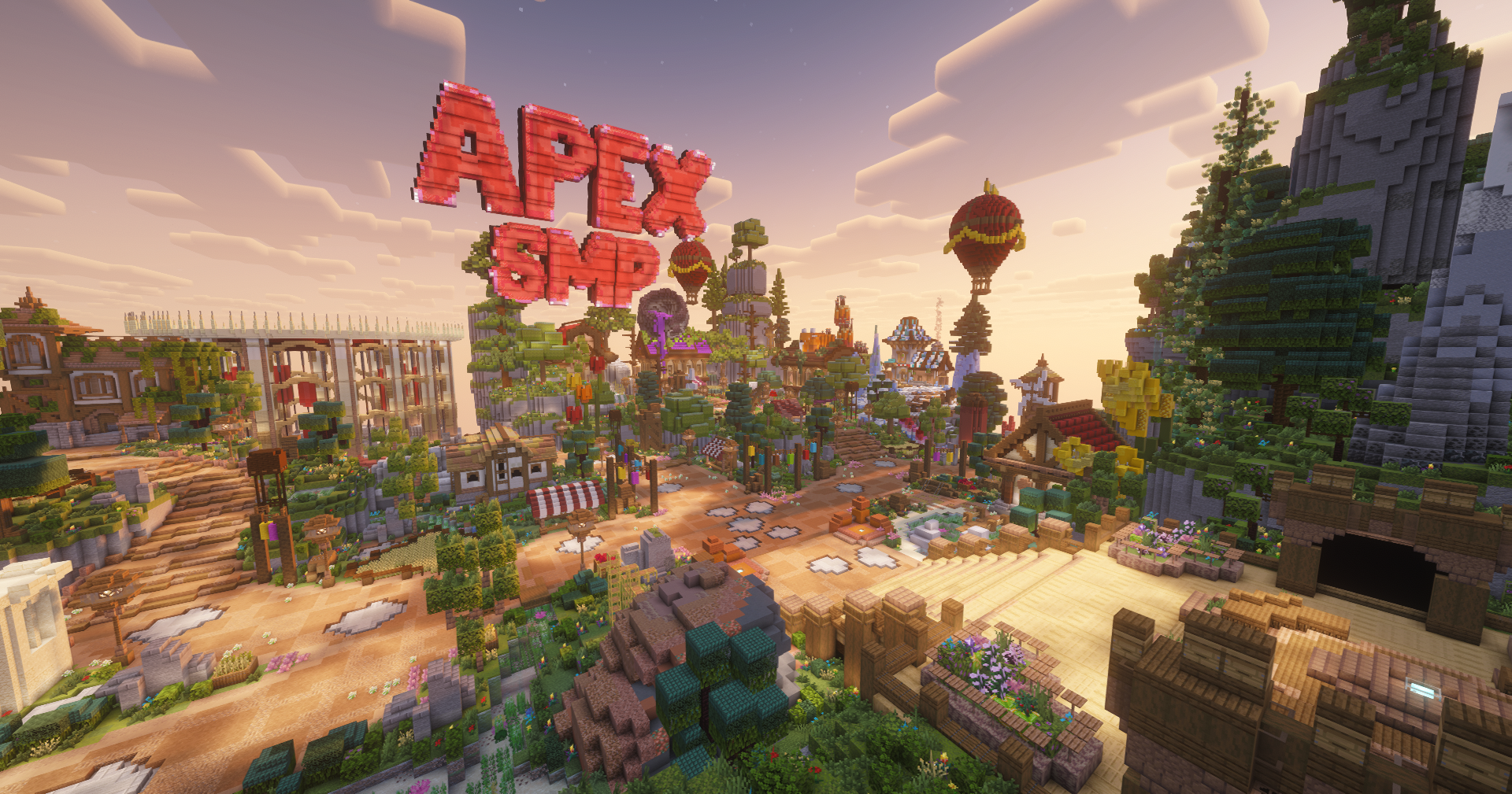Seitlicher Blick über den ApexSMP Spawn